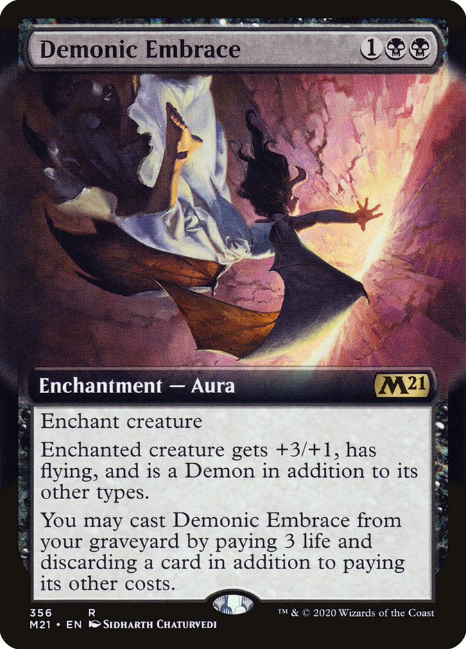 Demonic Embrace (Extended Art) [Core Set 2021] | Golgari Games