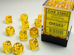 Chessex 12mm D6 Dice Block - 36 Dice Set -Translucent | Golgari Games