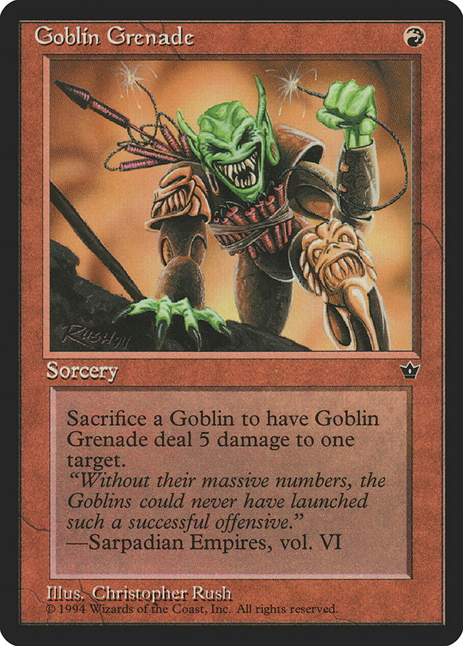 Goblin Grenade (Christopher Rush) [Fallen Empires] | Local Legends