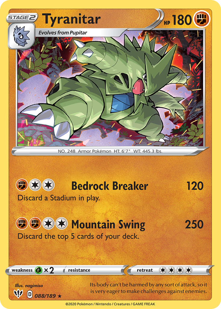 Tyranitar (088/189) [Sword & Shield: Darkness Ablaze] | Golgari Games