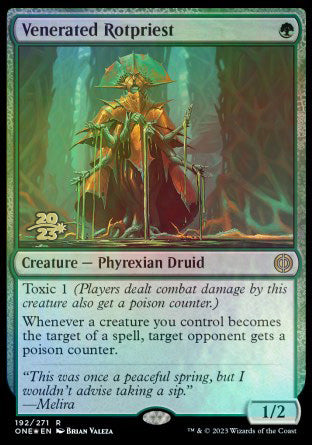 Venerated Rotpriest [Phyrexia: All Will Be One Prerelease Promos] | Golgari Games