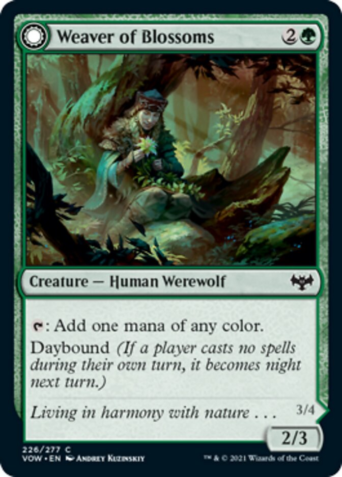 Weaver of Blossoms // Blossom-Clad Werewolf [Innistrad: Crimson Vow] | Golgari Games