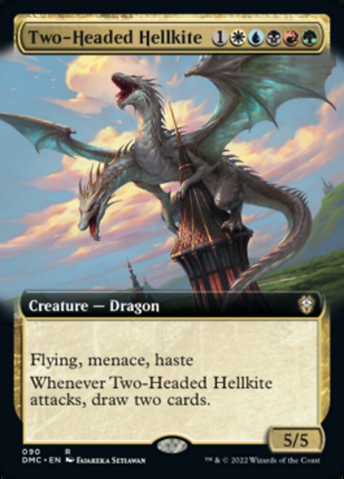 Two-Headed Hellkite (Extended Art) [Dominaria United Commander] | Golgari Games