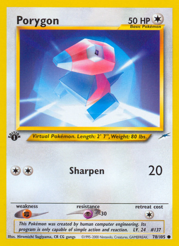 Porygon (78/105) [Neo Destiny 1st Edition] | Local Legends