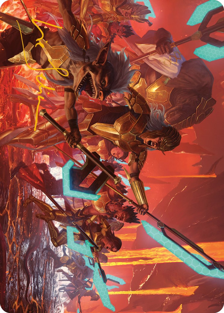 Roar of Resistance Art Card (Gold-Stamped Signature) [Phyrexia: All Will Be One Art Series] | Local Legends