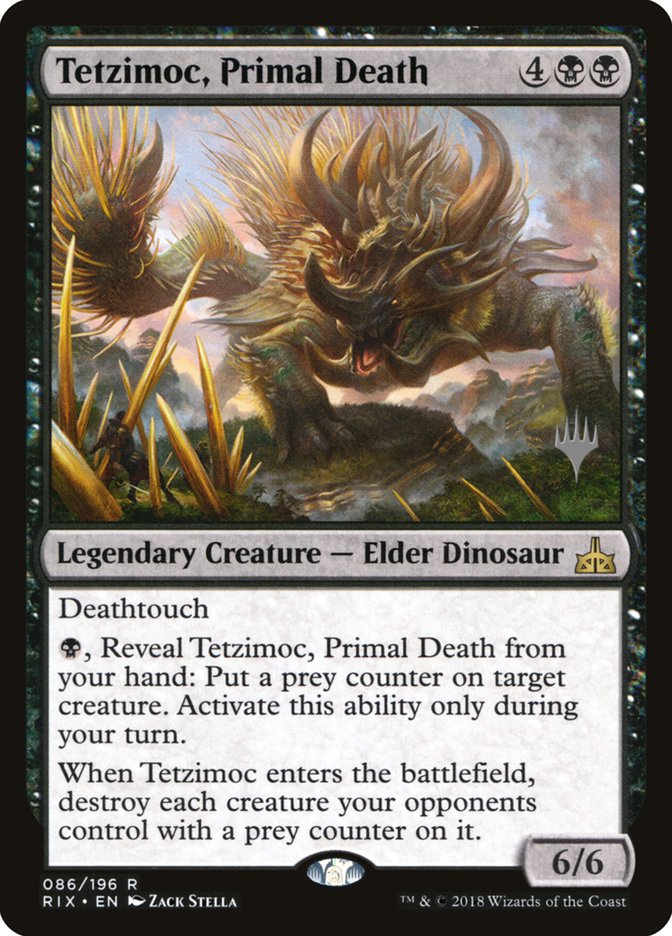 Tetzimoc, Primal Death (Promo Pack) [Rivals of Ixalan Promos] | Golgari Games