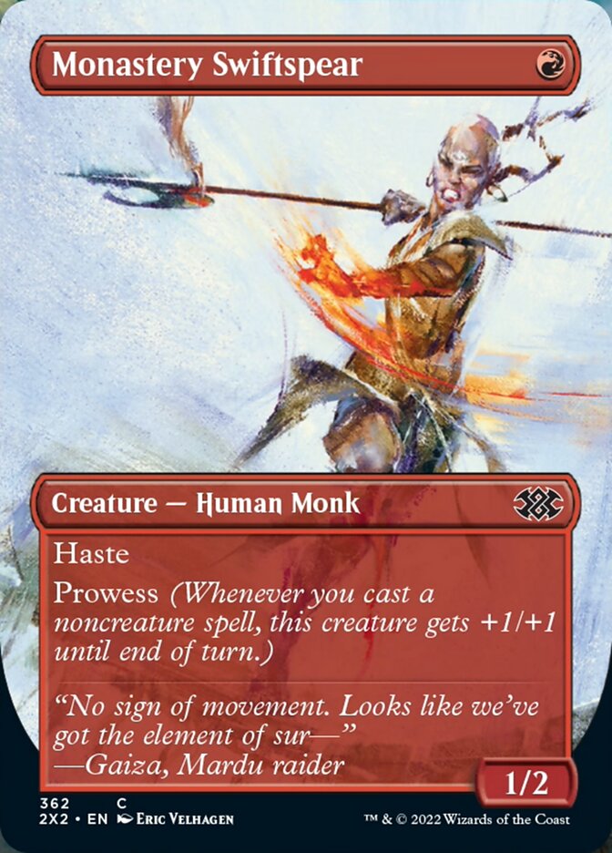 Monastery Swiftspear (Borderless Alternate Art) [Double Masters 2022] | Golgari Games