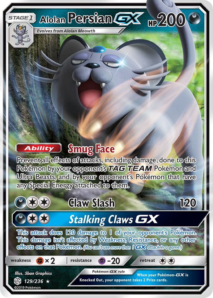 Alolan Persian GX (129/236) [Sun & Moon: Cosmic Eclipse] | Local Legends