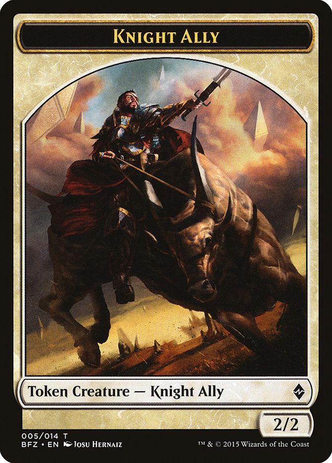 Knight Ally Token [Battle for Zendikar Tokens] | Golgari Games