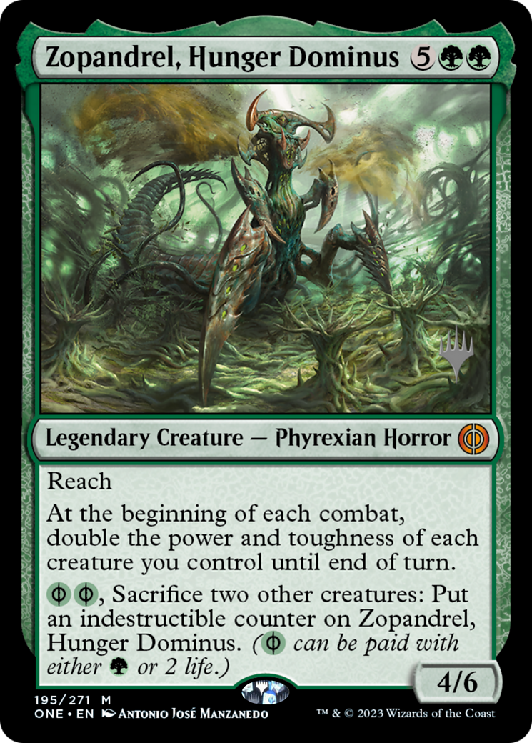 Zopandrel, Hunger Dominus (Promo Pack) [Phyrexia: All Will Be One Promos] | Golgari Games