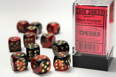 Chessex 16mm D6 Dice Block - 12 Dice Set -Gemini | Golgari Games