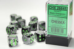 Chessex 16mm D6 Dice Block - 12 Dice Set -Gemini | Golgari Games