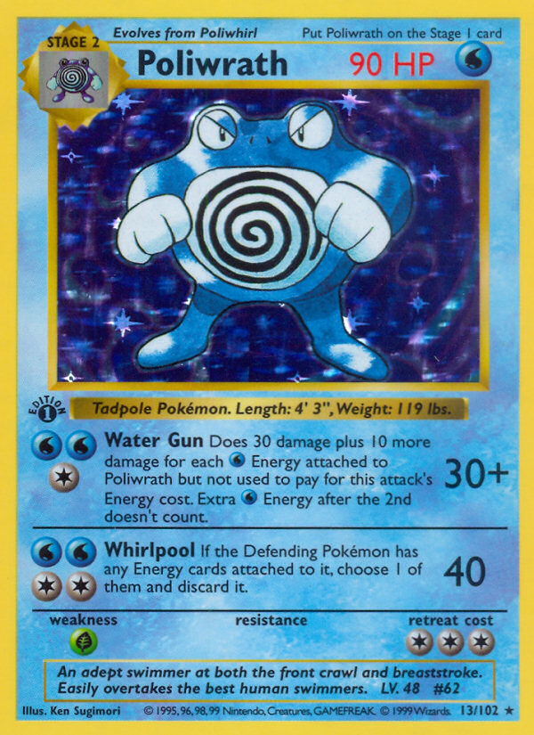 Poliwrath (13/102) (Shadowless) [Base Set 1st Edition] | Golgari Games