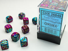 Chessex 12mm D6 Dice Block - 36 Dice Set -Gemini | Golgari Games