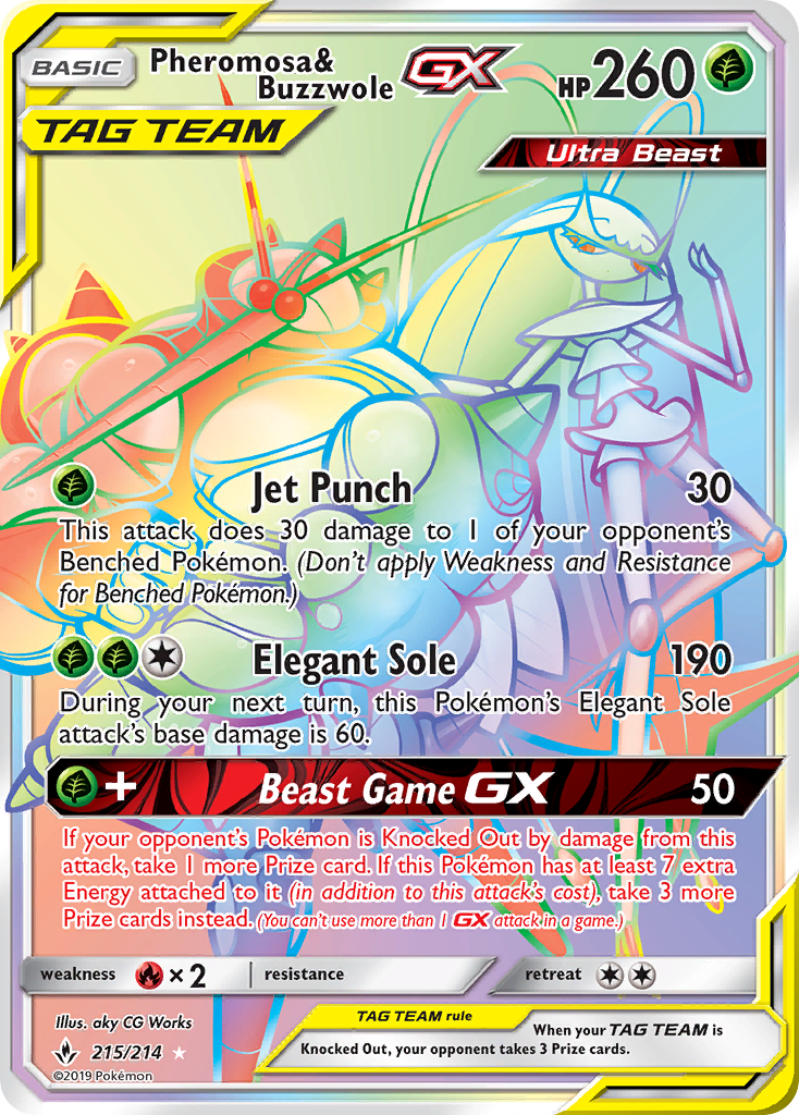 Pheromosa & Buzzwole GX (215/214) [Sun & Moon: Unbroken Bonds] | Golgari Games