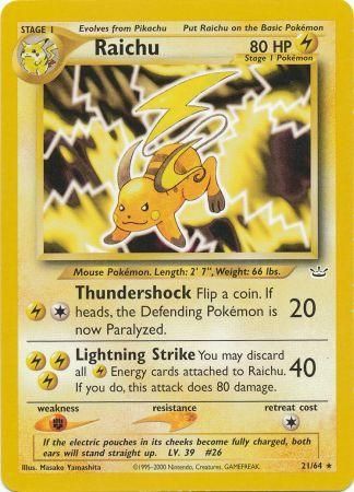 Raichu (21/64) [Neo Revelation Unlimited] | Golgari Games