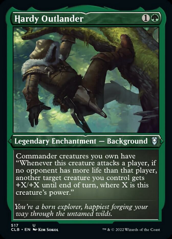 Hardy Outlander (Foil Etched) [Commander Legends: Battle for Baldur's Gate] | Local Legends