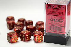 Chessex 16mm D6 Dice Block - 12 Dice Set -Scarab | Golgari Games