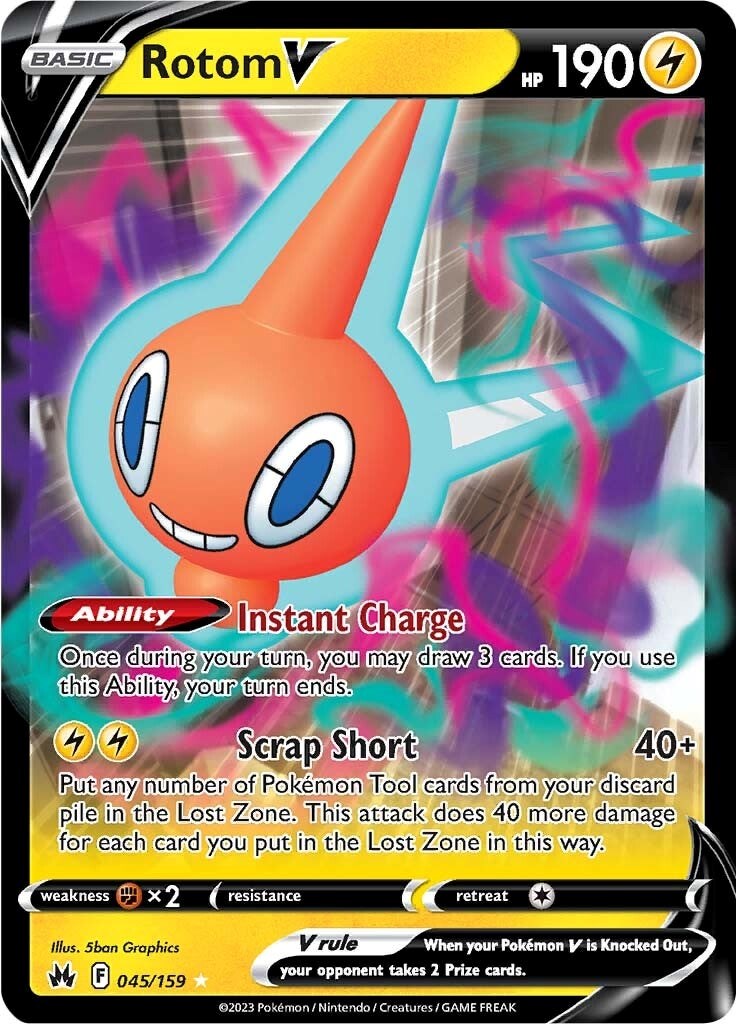 Rotom V (045/159) [Sword & Shield: Crown Zenith] | Golgari Games