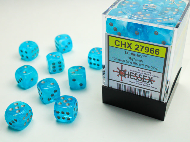 Chessex 12mm D6 Dice Block - 36 Dice Set -Luminary | Golgari Games