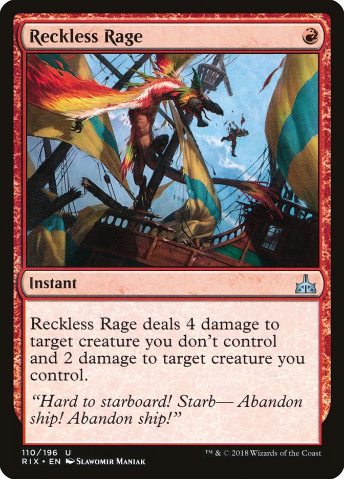 Reckless Rage [Rivals of Ixalan] | Golgari Games