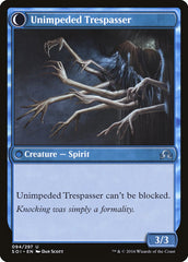 Uninvited Geist // Unimpeded Trespasser [Shadows over Innistrad] | Golgari Games