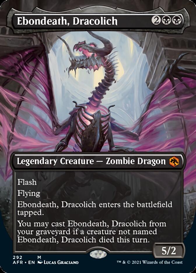 Ebondeath, Dracolich (Borderless Alternate Art) [Dungeons & Dragons: Adventures in the Forgotten Realms] | Golgari Games