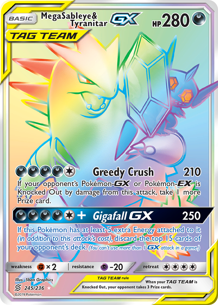 Mega Sableye & Tyranitar GX (245/236) [Sun & Moon: Unified Minds] | Golgari Games