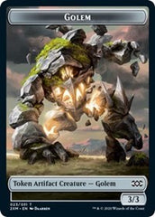 Golem // Elf Warrior Double-sided Token [Double Masters Tokens] | Golgari Games