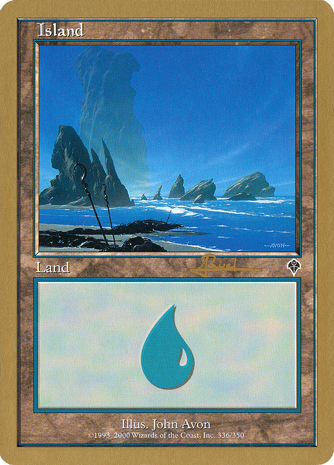 Island (ar336) (Antoine Ruel) [World Championship Decks 2001] | Golgari Games