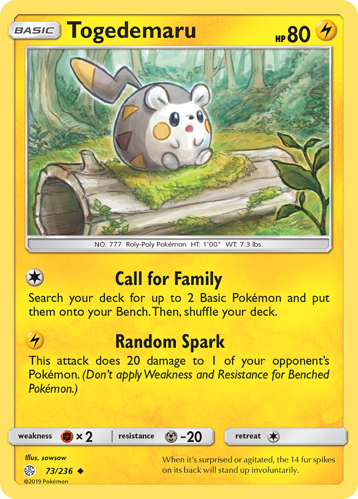 Togedemaru (73/236) [Sun & Moon: Cosmic Eclipse] | Golgari Games