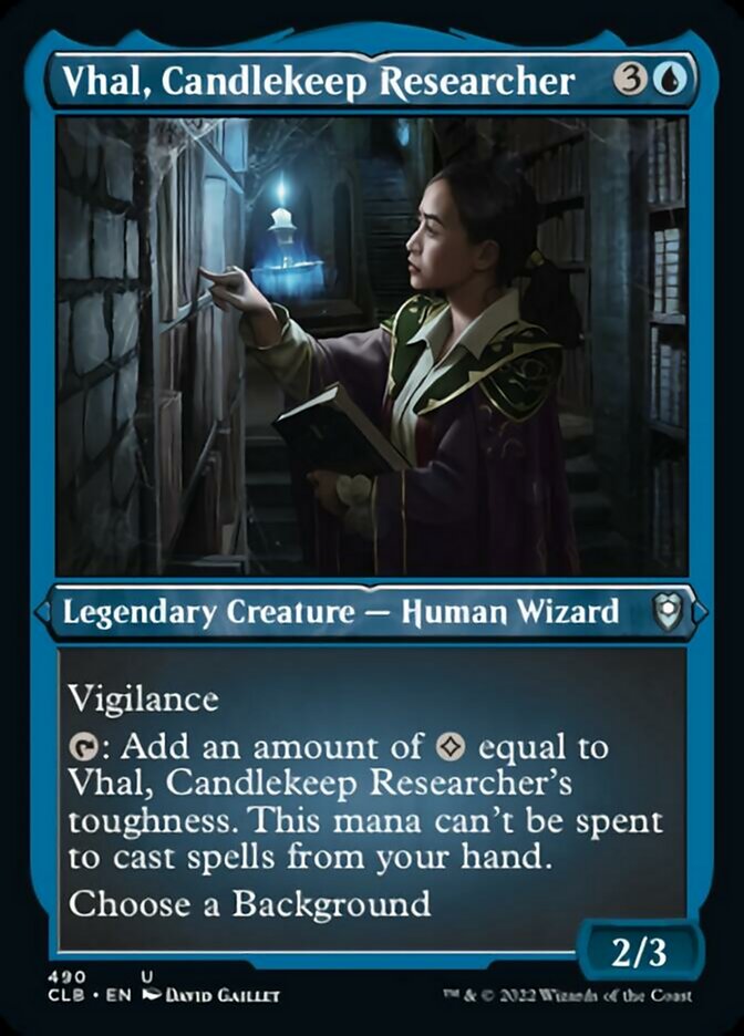 Vhal, Candlekeep Researcher (Foil Etched) [Commander Legends: Battle for Baldur's Gate] | Local Legends