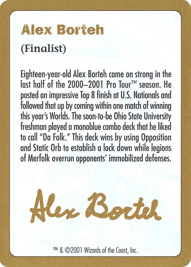 Alex Borteh Bio [World Championship Decks 2001] | Golgari Games