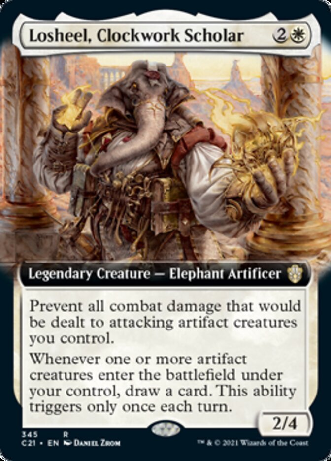 Losheel, Clockwork Scholar (Extended Art) [Commander 2021] | Local Legends