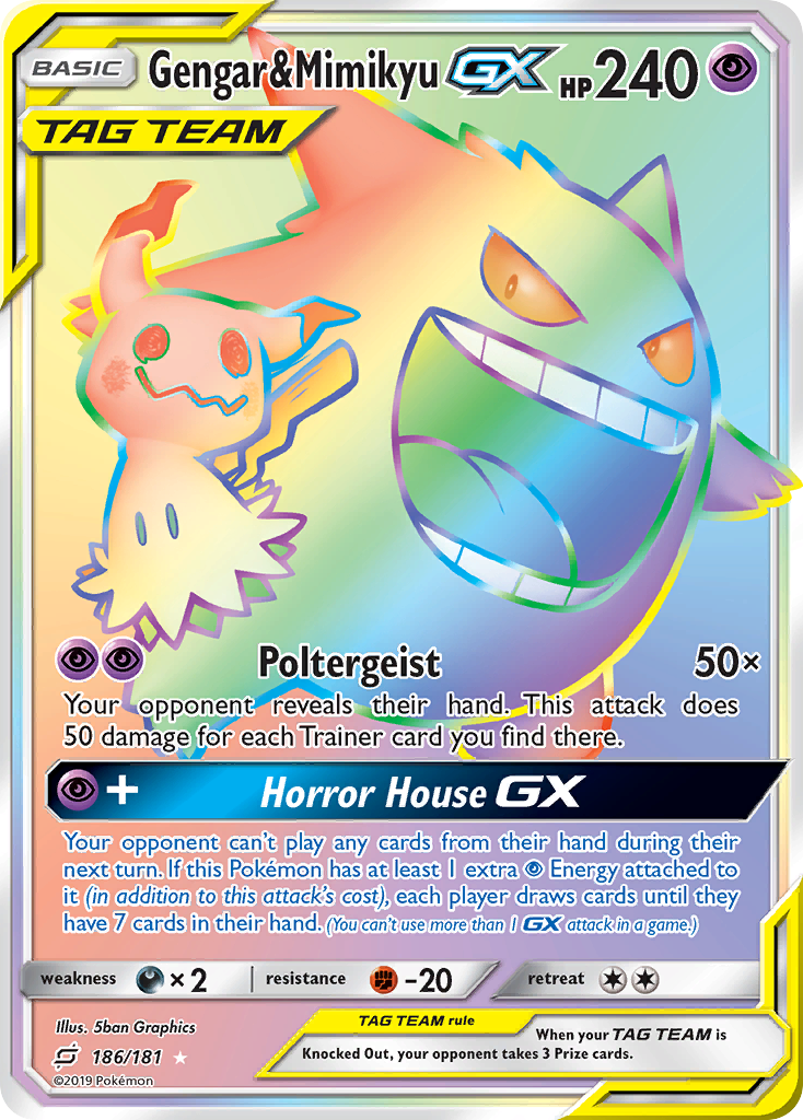 Gengar & Mimikyu GX (186/181) [Sun & Moon: Team Up] | Golgari Games