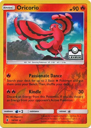 Oricorio (14/145) (League Promo) [Sun & Moon: Guardians Rising] | Golgari Games