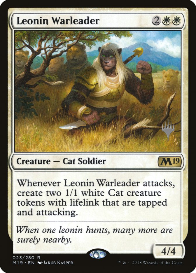 Leonin Warleader (Promo Pack) [Core Set 2019 Promos] | Golgari Games