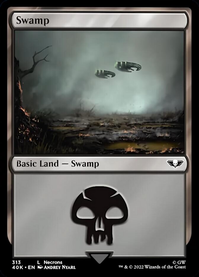 Swamp (313) (Surge Foil) [Universes Beyond: Warhammer 40,000] | Local Legends