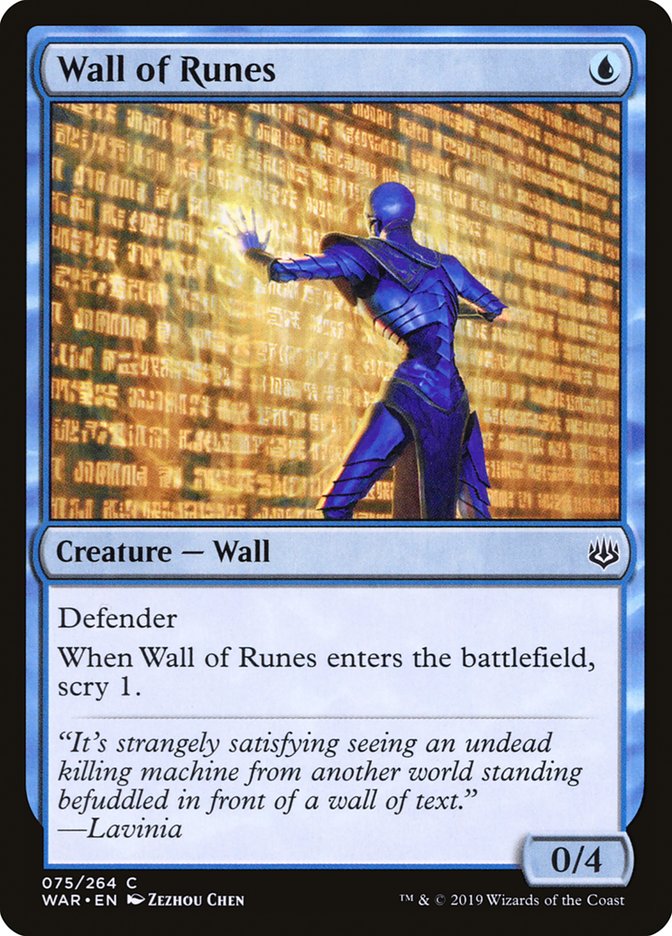 Wall of Runes [War of the Spark] | Golgari Games