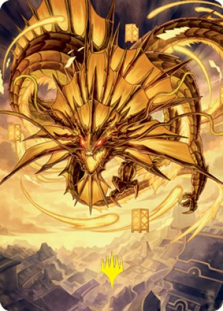 Ao, the Dawn Sky 2 Art Card (Gold-Stamped Signature) [Kamigawa: Neon Dynasty Art Series] | Golgari Games