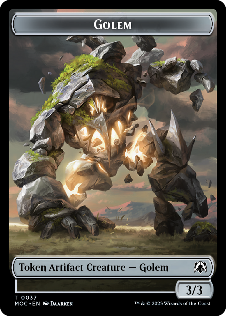 Golem // Blood Double-Sided Token [March of the Machine Commander Tokens] | Local Legends