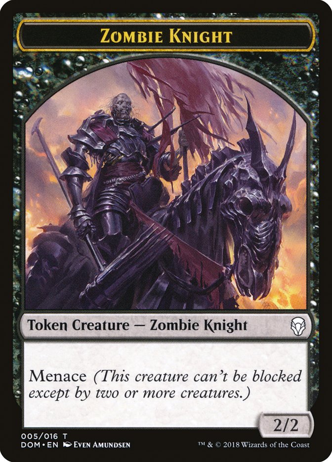 Zombie Knight Token [Dominaria Tokens] | Golgari Games