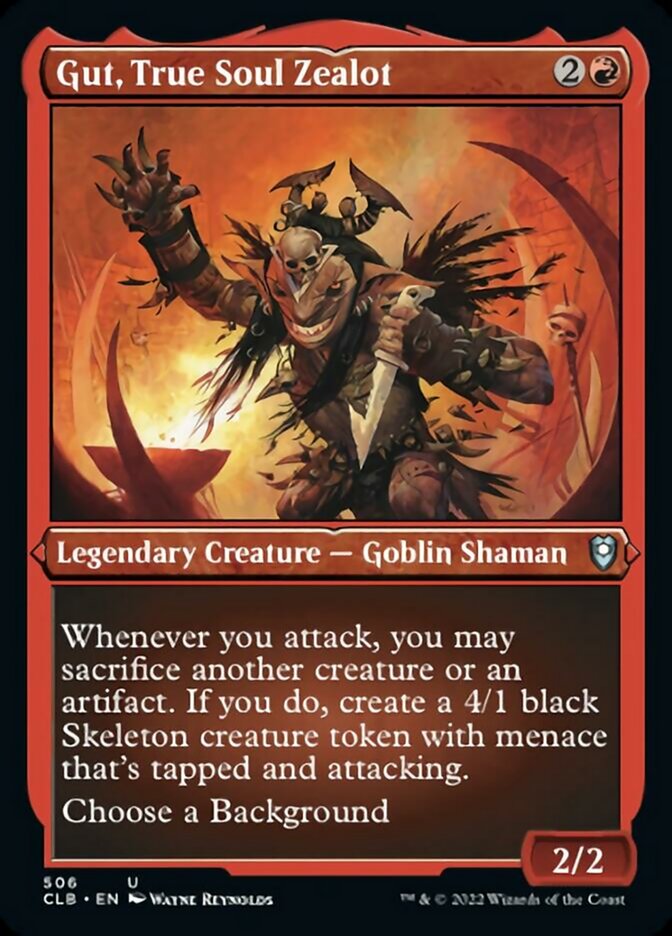 Gut, True Soul Zealot (Foil Etched) [Commander Legends: Battle for Baldur's Gate] | Local Legends