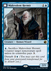 Malevolent Hermit // Benevolent Geist [Innistrad: Midnight Hunt] | Golgari Games