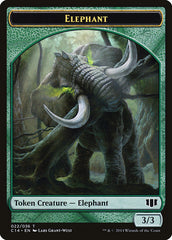 Elephant // Elf Warrior Double-sided Token [Commander 2014 Tokens] | Golgari Games