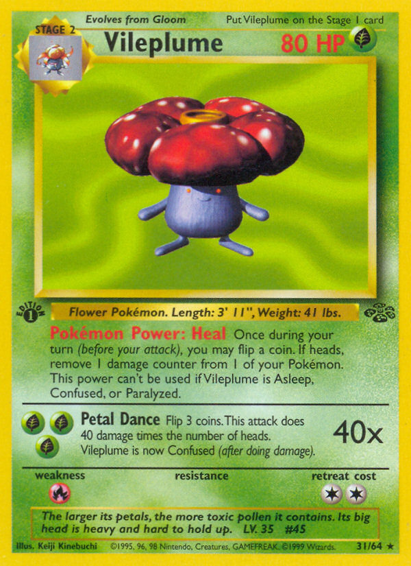 Vileplume (31/64) [Jungle 1st Edition] | Golgari Games