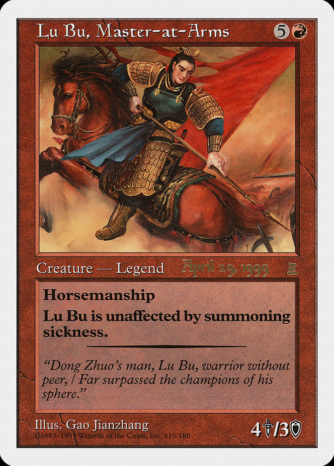 Lu Bu, Master-at-Arms (April 29, 1999) [Portal Three Kingdoms Promos] | Golgari Games