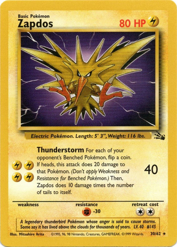 Zapdos (30/62) [Fossil Unlimited] | Golgari Games