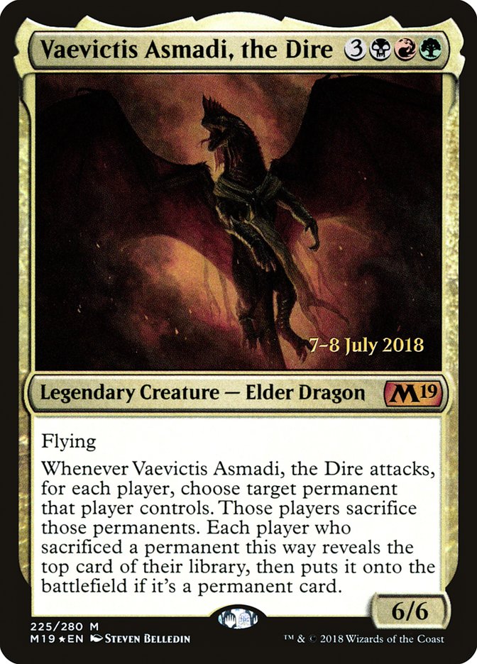 Vaevictis Asmadi, the Dire [Core Set 2019 Prerelease Promos] | Golgari Games