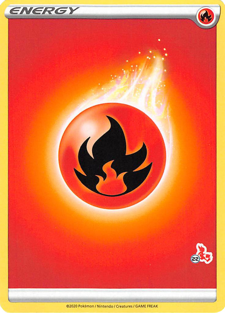 Fire Energy (Cinderace Stamp #22) [Battle Academy 2022] | Local Legends